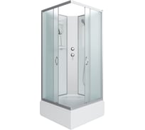 Душевая кабина NIAGARA NG-1108-14BK, 900x900x2000 мм, средний поддон 26 см, стекло матовое, 4 места, с полкой 11081424BK