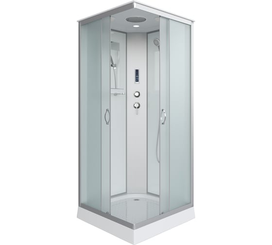 Душевая кабина NIAGARA NG-1101-14P, 900x900x2150 мм, низкий поддон 13 см, стекло матовое, 3 места, с полкой 11011423P