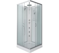 Душевая кабина NIAGARA NG-1101-14BKTG, 900x900x2100-2400 мм, низкий поддон 13 см, стекло матовое, 3 места, с полкой 11011423BKTG