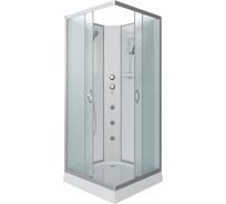 Душевая кабина NIAGARA NG-1101-14BKG, 900x900x2000 мм, низкий поддон 13 см, стекло матовое, 3 места, с полкой 11011423BKG