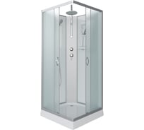 Душевая кабина NIAGARA NG-1101-14BKT, 900x900x2100-2400 мм, низкий поддон 13 см, стекло матовое, 3 места, с полкой 11011423BKT