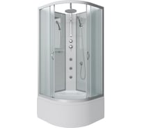 Душевая кабина NIAGARA NG-2308-14BKTG, 900x900x2100-2400 мм, высокий поддон 40 см, стекло матовое, 4 места 23081424BKTG
