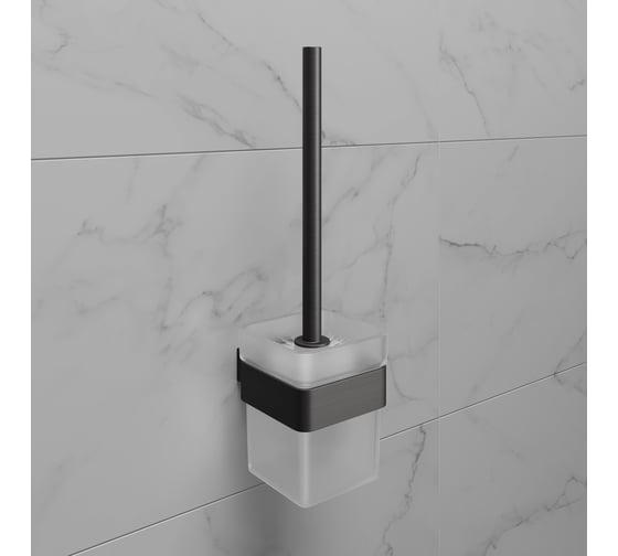 Ершик для унитаза с держателем Lemark SMOOTH LINE графит 9766021