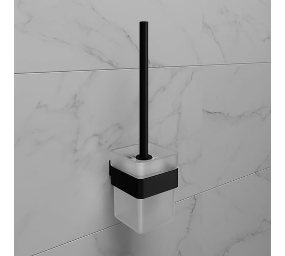Ершик для унитаза с держателем Lemark SMOOTH LINE чёрный 9762020