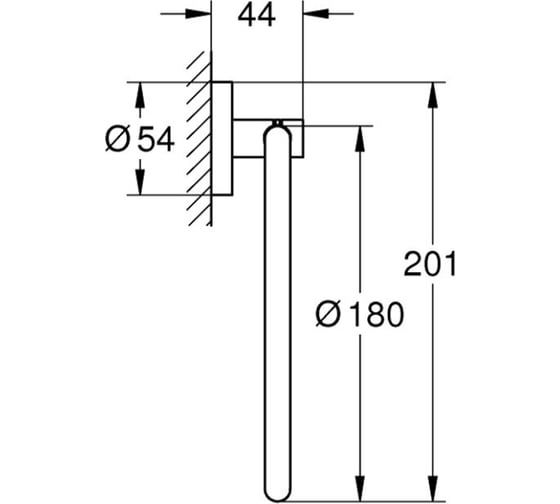 Кольцо для полотенца GROHE Start Ø 180 мм, матовый чёрный 411742430