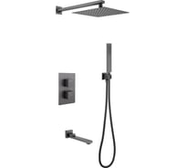 Душевая система ABBER Daheim скрытого монтажа, с изливом, термостат, никель AF8250NG