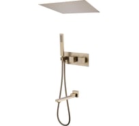 Душевая система ABBER Daheim скрытого монтажа, с изливом, термостат, золото матовое AF8254G