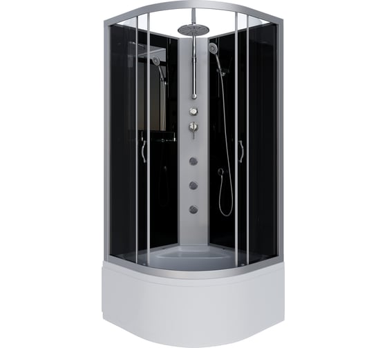 Душевая кабина NIAGARA NG-2508-14BKTG, 900x900x2100-2400 мм, высокий поддон 40 см, стекло тонированное, 4 места 25081434BKTG