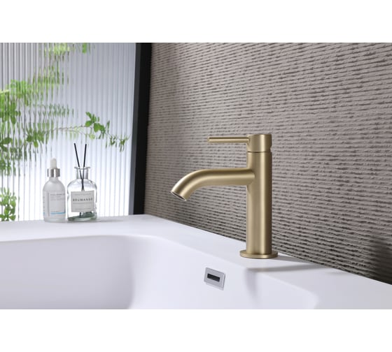 Смеситель для раковины ABBER Wasser Kreis золото матовое AF8110G