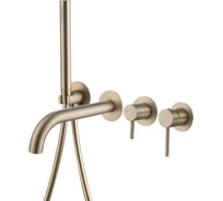 Смеситель для ванны ABBER Wasser Kreis скрытого монтажа, золото матовое AF8130G