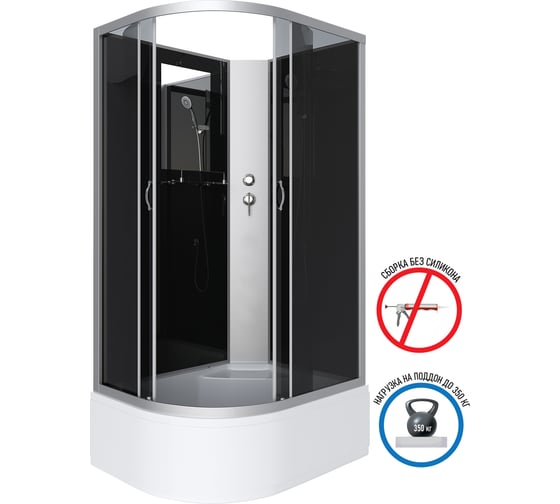Душевая кабина NIAGARA NG-2510-14RBK, 1200x800x2000 мм, высокий поддон 40 см, стекло тонированное, 4 места 25101434RBK