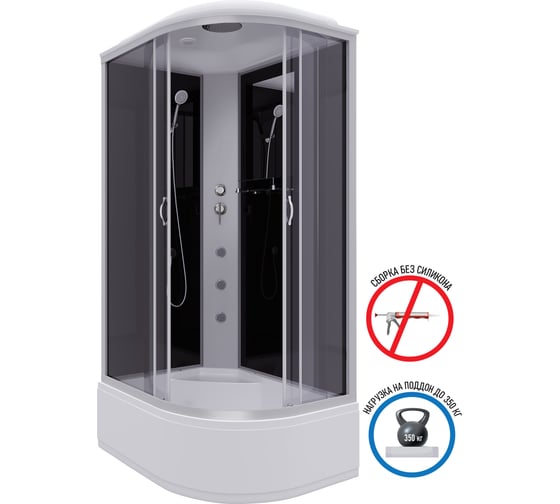 Душевая кабина NIAGARA NG-2510-14LG, 1200x800x2150 мм, высокий поддон 40 см, стекло тонированное, 4 места 25101434LG