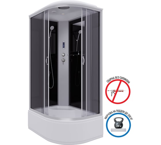 Душевая кабина NIAGARA NG-2510-14LP, 1200x800x2150 мм, высокий поддон 40 см, стекло тонированное, 4 места 25101434LP
