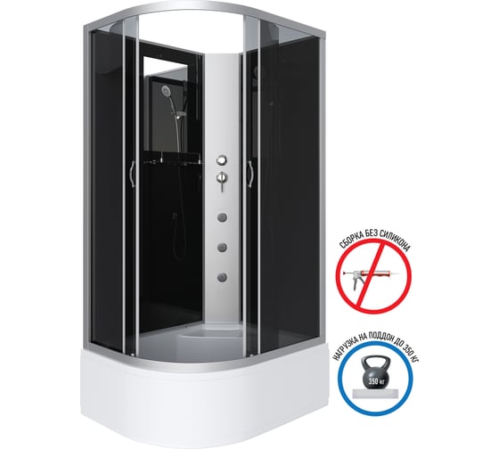 Душевая кабина NIAGARA NG-2510-14RBKG, 1200x800x2000 мм, высокий поддон 40 см, стекло тонированное, 4 места 25101434RBKG
