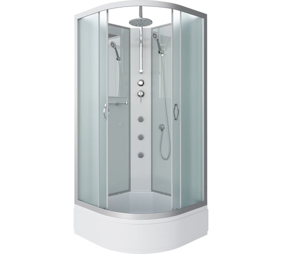 Душевая кабина NIAGARA NG-3301-14BKTG, 900x900x2100-2400 мм, средний поддон 26 см, стекло матовое, 4 места 33011424BKTG