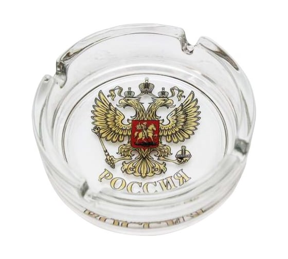 Пепельница Mallony круглая d-10.6 см, Герб России стекло 005965