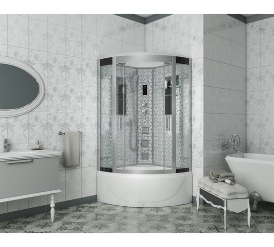 Душевая кабина NIAGARA NG-, 900x900x2150 мм, высокий поддон, стенки белые, 4 места 7790W