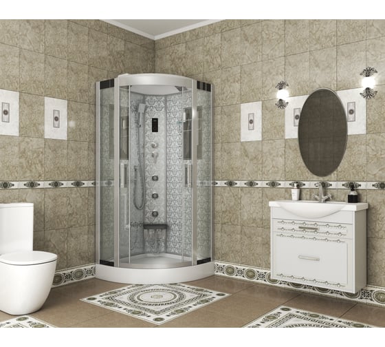 Душевая кабина NIAGARA NG-, 900x900x2150 мм, низкий поддон, стенки белые, 4 места 7715W