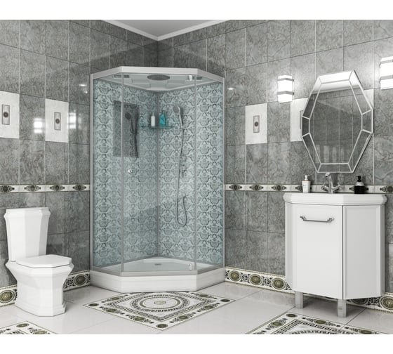 Душевая кабина NIAGARA NG- 900x900x2100 мм, низкий поддон 15 см, стенки белые, 3 места 7701DW