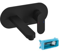 Смеситель для умывальника RAVAK CR 019.20BL настенный монтаж черный (один вывод) X070430