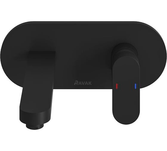 Смеситель для умывальника RAVAK CR 019.20BL настенный монтаж черный (один вывод) X070430