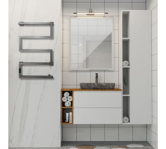 Электрический полотенцесушитель INDIGO Sparta (electro) 80/50, таймер, скрытый провод справа, Graphite Metallic DGS80-50GFMRt