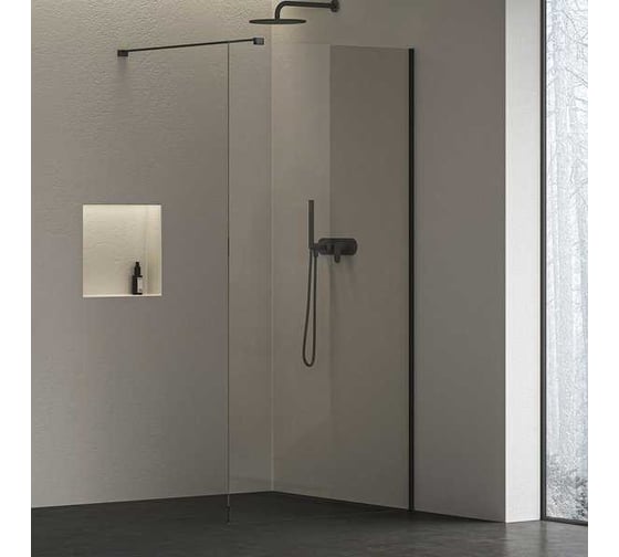 Душевая перегородка RAVAK ST Walk-In Wall AIR 1200 черный + транспарент GW9WG0300Z1C