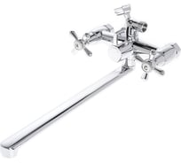 Полимерный двухвентильный универсальный смеситель OneLife поворотный, цвет хром P03-211cr