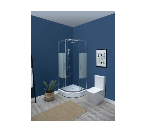 Душевой уголок Aquanet AE10-Q-90x90U-CP Practic 900x900мм, 1/4 R550, хром, полоска, 6 мм 00243615