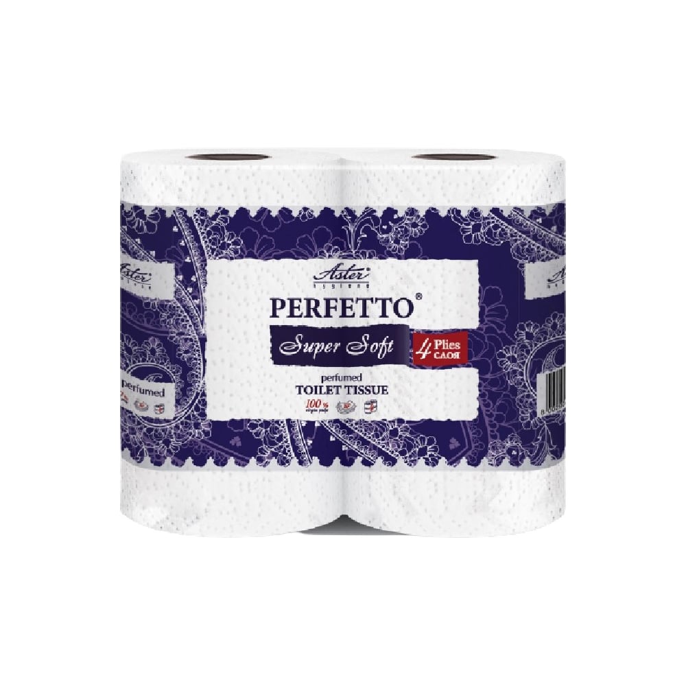 Туалетная бумага ASTER Perfetto Super Soft 4 рулона, 4 слоя ...