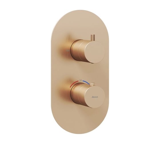 Смеситель скрытого монтажа RAVAK ES 063.60RGB.O2 розовое золото (2 вывода) + нужен RB 07C.50 (X070232) X070360 1