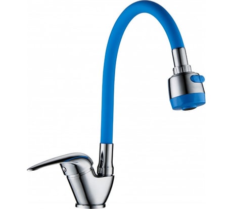 Однорычажный смеситель для кухни I-Tech SOLAR 40 гибкий излив, синий, гайка I 06 186