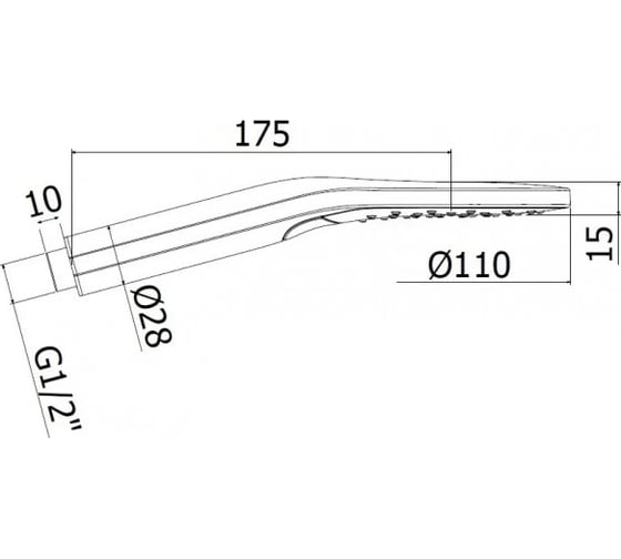 Ручной душ Paffoni ZDOC122CR 110 mm, из ABS 2 режима, кнопочное переключение, хром Sofia 00265308