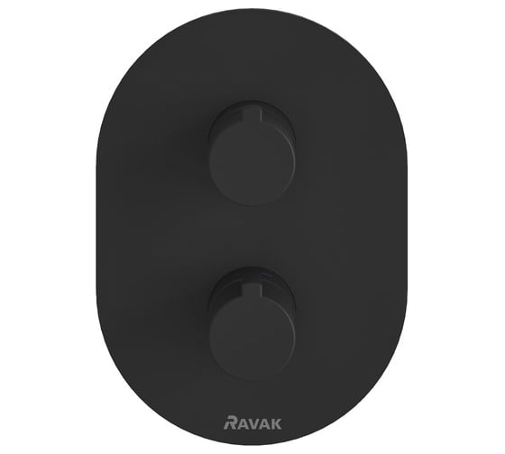 Смеситель термостатический скрытого монтажа RAVAK Chrome с переключателем ванна/душ CR 063.20 черный (два выхода) X070432