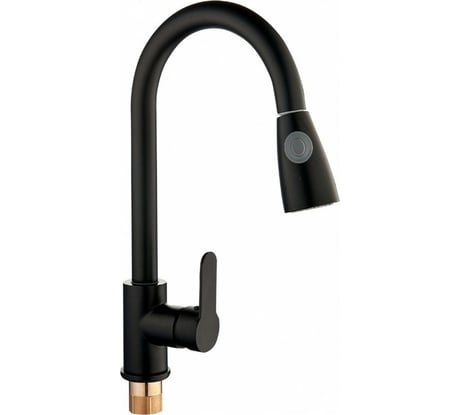 Смеситель для кухни I-Tech SCORPIO 40 однорычажный, с выдвижной лейкой, чёрный, гайка I 06 176