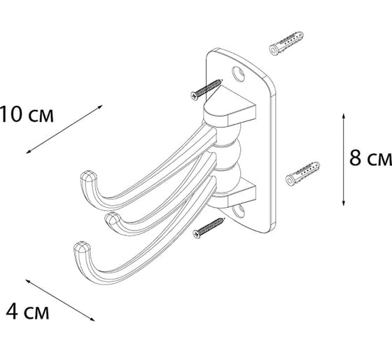 Крючок Fixsen FX-61105C Antik поворотный, тройной 00061447