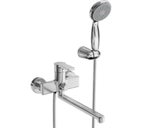 Смеситель универсальный с плоским изливом Lemark Аура 300мм, дивертор с кер. пластинами, хром LM0651CH