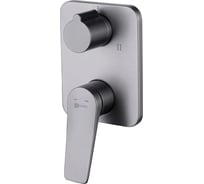 Смеситель для ванны и душа встраиваемый Lemark Бронкс с 3-функц. дивертором, без аксессуаров, графит LM3728GM