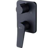 Смеситель для ванны и душа встраиваемый Lemark Бронкс с 3-функц. дивертором, без аксессуаров, черный LM3728BL