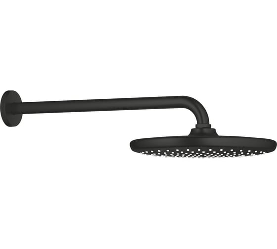 Верхний душ Grohe Tempesta 250 1jet с настенным душевым кронштейном 380 мм, матовый черный 266682430 1