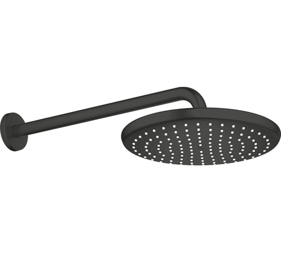 Верхний душ Grohe Tempesta 250 1jet с настенным душевым кронштейном 380 мм, матовый черный 266682430