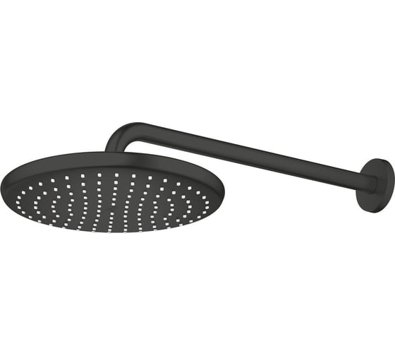 Верхний душ Grohe Tempesta 250 1jet с настенным душевым кронштейном 380 мм, матовый черный 266682430