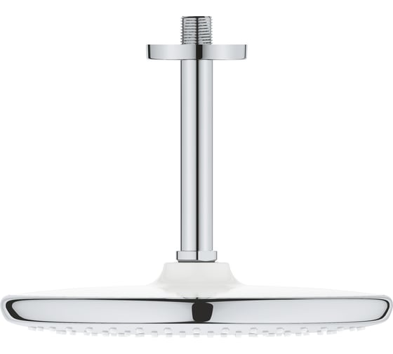 Верхний душ Grohe Tempesta 250, круглый, низ-хром, верх-белый, + душевой кронштейн потолочный 142 мм, хром 26669000