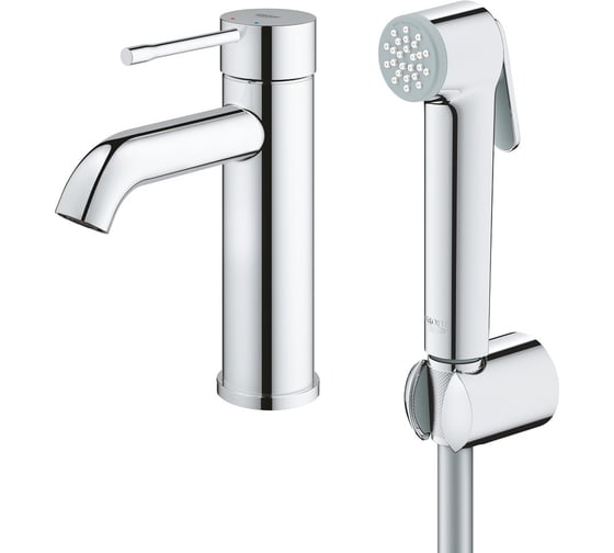 Смеситель для раковины GROHE Essence с гигиеническим душем, S-Size, хром 24189000