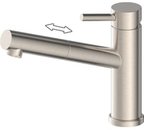 Смеситель для кухни OLIVE'S Balear c выдвижным изливом, нержавеющая сталь 13425BL