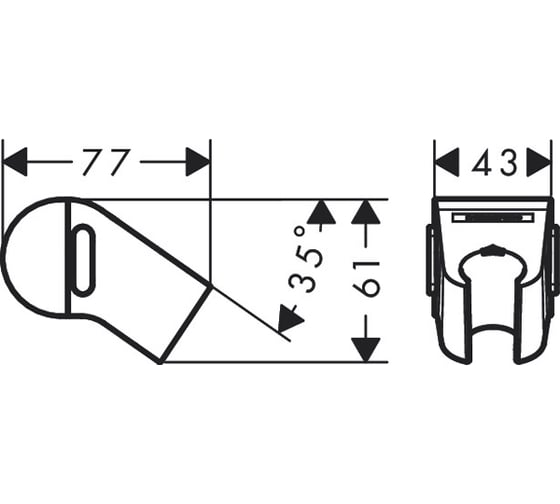 Слайдер с кнопкой Hansgrohe HG WallStoris, мб 27917700 1