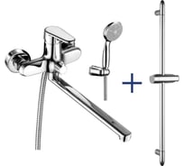 Набор смесителей Lemark 2 в 1 универсальный + душ. гарнитур, хром LM0379C