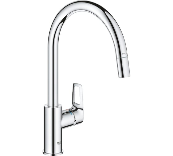 Смеситель для кухонной мойки GROHE BauLoop с вытяжным изливом, хром 30543000
