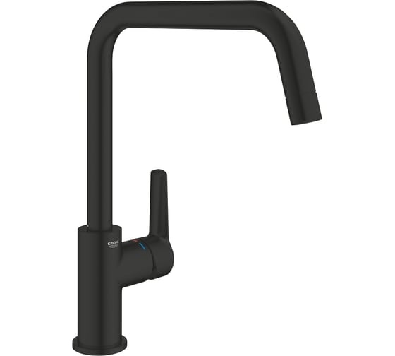 Смеситель для кухонной мойки GROHE Start с высоким поворотным изливом, матовый черный 304702430