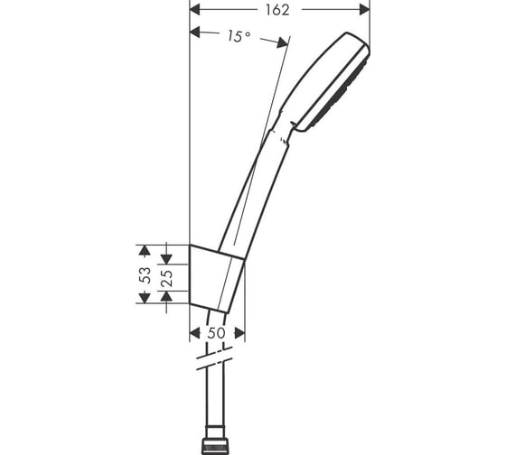 Душевой набор Hansgrohe Crometta 1jet с держателем и шлангом 160 см 26665400 00053477
